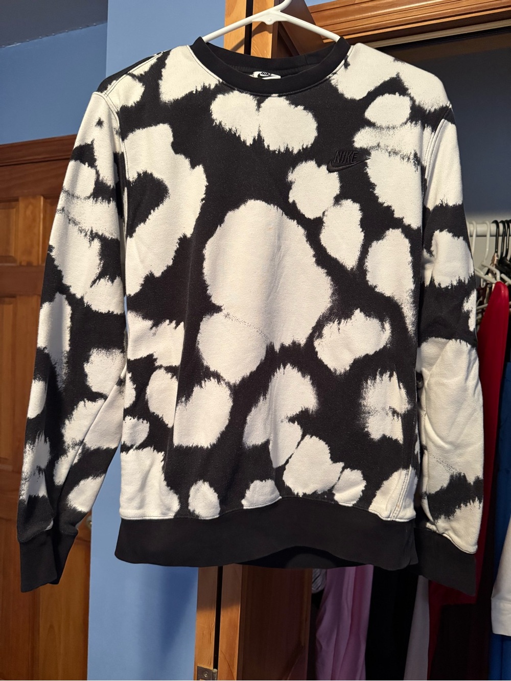 Nike Black & White Tie-Dye Crewneck Sweatshirt